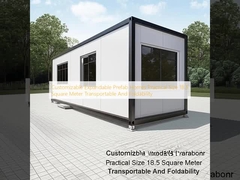 บ้าน Prefab ที่สามารถปรับปรุงและขยายได้ ขนาดจริง 18.5 ตารางเมตร ขนส่งและพับได้