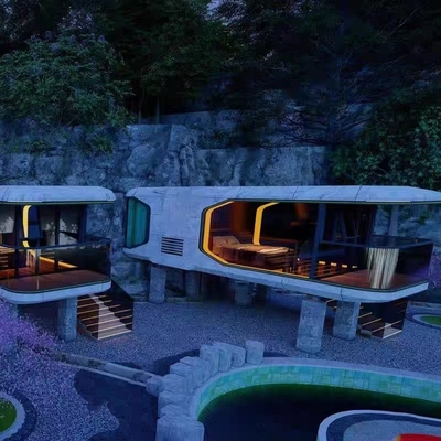 ซื้อ บ้านแคปซูลอวกาศ 8 ตัน พร้อมม่านไฟฟ้า ไม่ต้องมีฐาน online manufacture