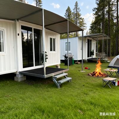 ซื้อ Foldable Modular Homes with L2950*W2200*H2480 Folded Size and L2950*W6300*H2480 Expanded Size for 18.5 Square Meters Floor Area การผลิตออนไลน์