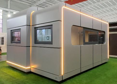 ซื้อ 9mm OSB Board B3 Grade Waterproof Apple Capsule House with 1~2 Persons Occupancy and 12KW Power Consumption การผลิตออนไลน์