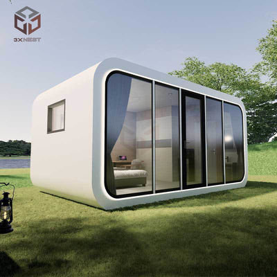 โครงการ Prefab Glamping Pods แอลูมิเนียม Capsule Apple Container บ้าน