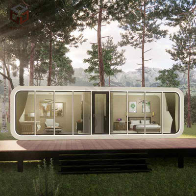 บ้านสํานักงานกลางแจ้ง Prefab กันน้ํา 2 คน Apple Aluminum Capsule House