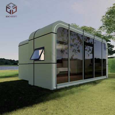บ้านแอปเปิ้ลแคปซูล Prefab โมเดิร์น Eco Friendly สําหรับการตั้งแคมป์กลางแจ้ง