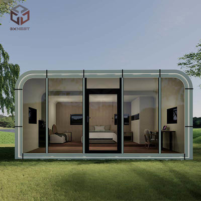 โปรโมชั่น สีขาว Prefab สํานักงาน Pod แอปเปิ้ล แคปซูล บ้านที่พักทันสมัย