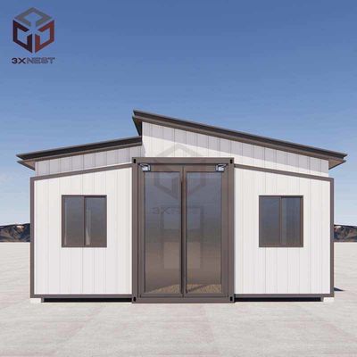 73 ตารางเมตร Flat Pack บ้านพับคอนเทนเนอร์ บ้านพกพาที่ขยายได้
