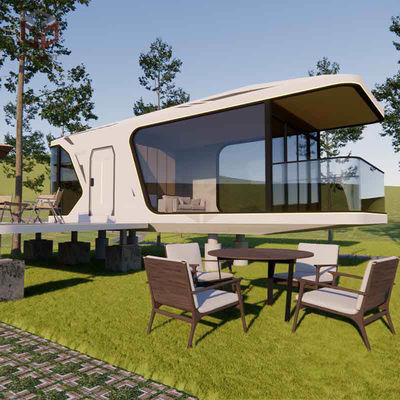 8.5m สํานักงาน Prefabricated Pod Capsule Container House Wirh ระบบแสงที่ฉลาด