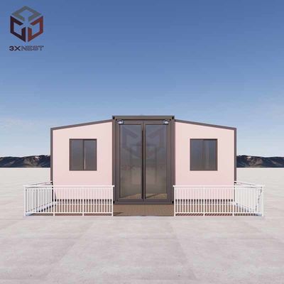 บ้านคอนเทนเนอร์ Prefab ที่มีปีกคู่ พร้อมหน้าต่างอัลลูมิเนียมสะพานแตก