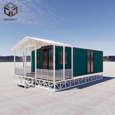 การติดตั้งรวดเร็ว 20FT บ้านที่ทําขึ้นก่อนเกรด 8 ทนต่อแผ่นดินไหว พลาวู้ดหรือพื้น PVC ง่าย