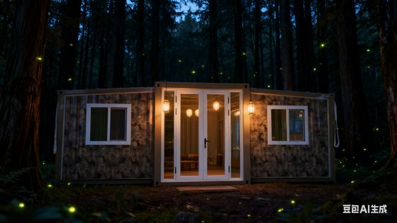 บ้านคอนเทนเนอร์แบบพับได้ ปีกคู่ 20 ฟุต พร้อมหลังคา ด้านบน T50 บอร์ด EPS