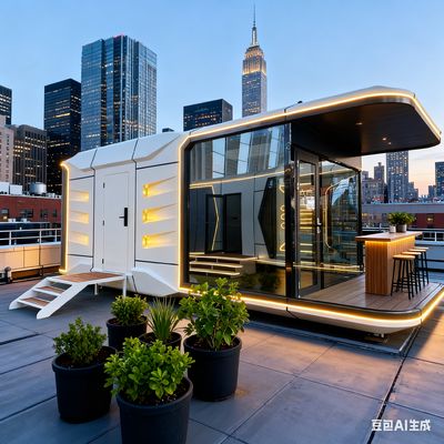 สำนักงานก่อสร้างคลังสินค้าเวิร์คช็อป Space-29 Space Capsule House พร้อมการใช้พลังงาน 12 KW