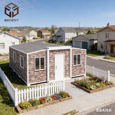 บ้านคอนเทนเนอร์แบบขยายได้ขนาด 40 ฟุต พร้อมโครงด้านข้างชุบสังกะสีแบบเต็มรูปแบบและทนต่อแรงลม 4.18 KN/m² ในขนาดพับเก็บได้กะทัดรัด L11800*W2200*H2480 มม.