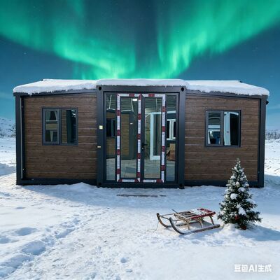 ตู้คอนเทนเนอร์พับได้ขนาด 20 ฟุต ชุบสังกะสีอย่างเต็มที่ พร้อมแผงแซนวิช EPS ขนาด 75 มม. และระบบไฟฟ้าที่ปรับแต่งได้